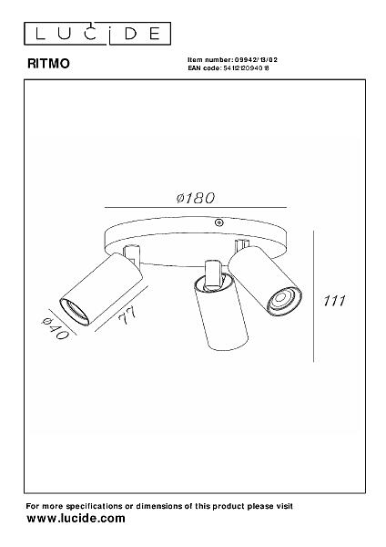 Светильник спот Ritmo 09942/13/02