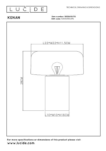 Настольная лампа Kenan 10526/01/70