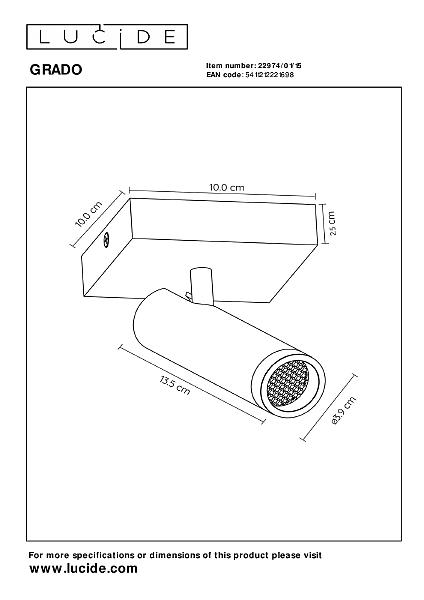 Светильник спот Grado 22974/01/15