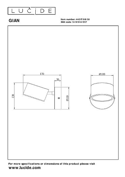 Светильник спот Gian 44217/08/30