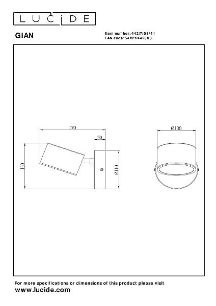 Светильник спот Gian 44217/08/41