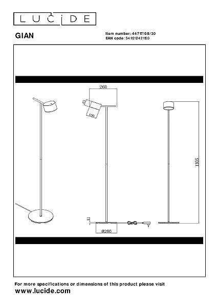 Торшер Gian 44717/08/30