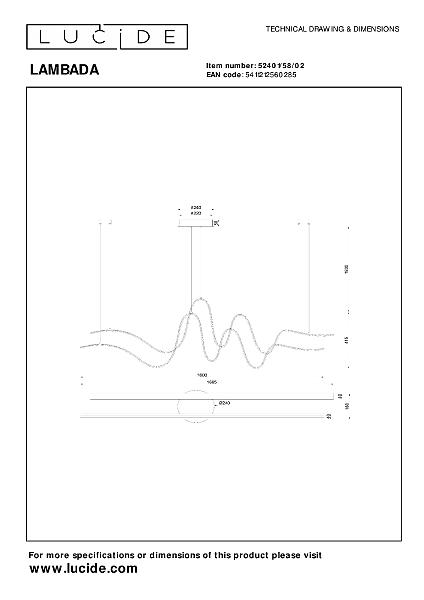 Подвесная люстра Lambada 52401/58/02