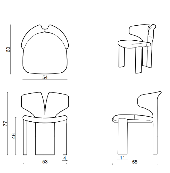 Обеденный стул Viva Viva Armless Chair