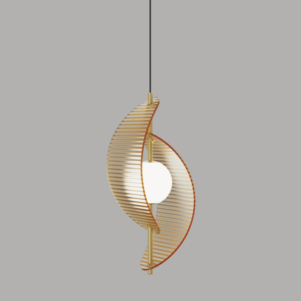 Светильник подвесной MD24030035 MD24030035-1A brass/amber