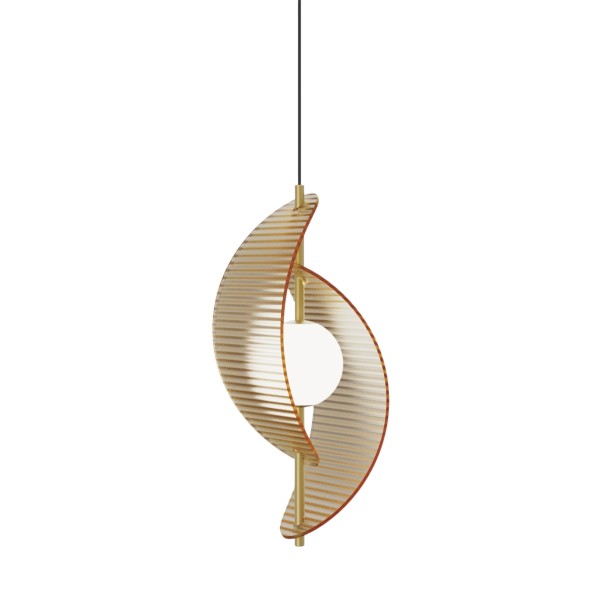 Светильник подвесной MD24030035 MD24030035-1A brass/amber