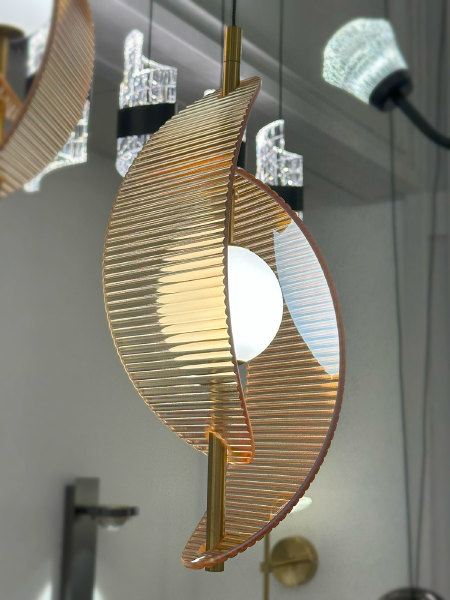 Светильник подвесной MD24030035 MD24030035-3A brass/amber
