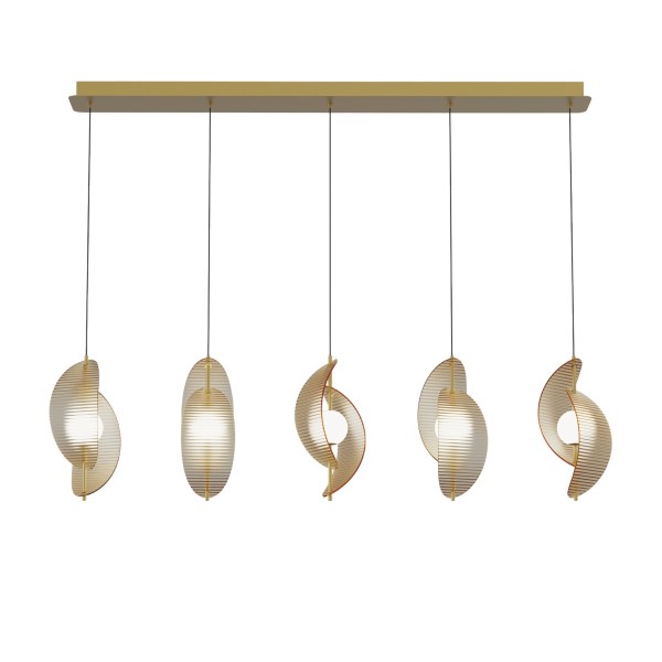 Светильник подвесной MD24030035 MD24030035-5B brass/amber