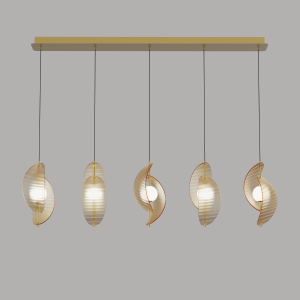 Светильник подвесной MD24030035 MD24030035-5B brass/amber