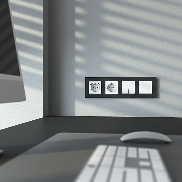 Розетка Werkel W1171761/ Розетка с заземлением, шторками и USB тип A+C (белый матовый)