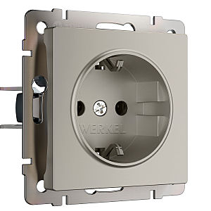 Розетка Werkel W1271104/ Розетка с заземлением и шторками (дымчатый)
