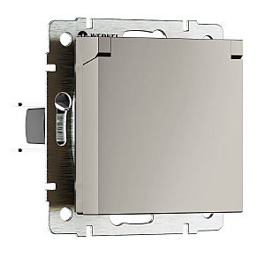 Розетка Werkel W1271204/ Розетка влагозащ. с зазем. с защит. крышкой и шторками (дымчатый)