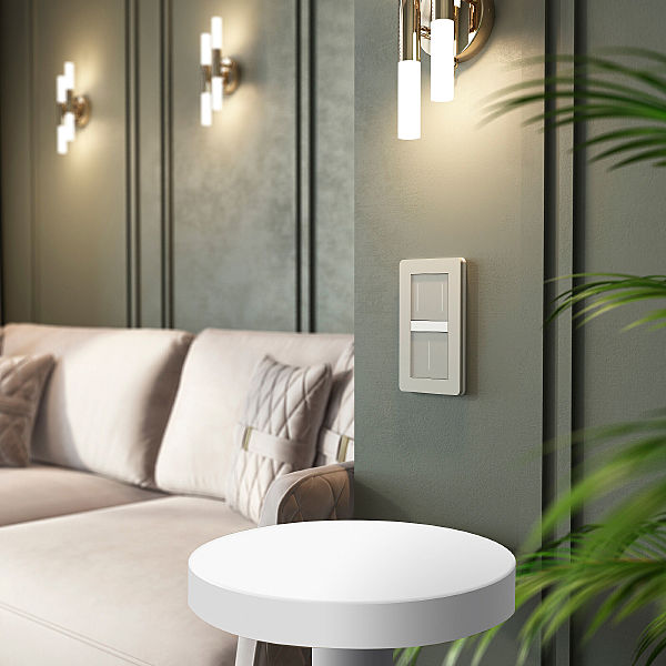 Выключатель Werkel W4522014/ Сенсорный выключатель двухклавишный с подсветкой (дымчатый)