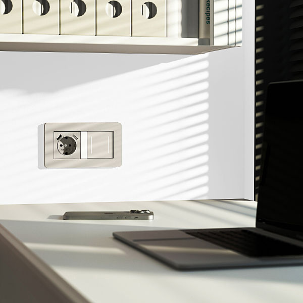 Выключатель Werkel W4522014/ Сенсорный выключатель двухклавишный с подсветкой (дымчатый)