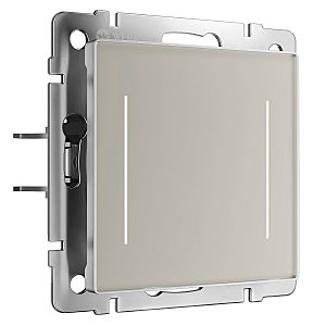 Выключатель Werkel W4522014/ Сенсорный выключатель двухклавишный с подсветкой (дымчатый)