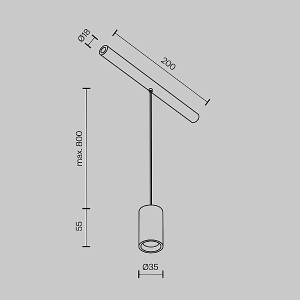 Трековый светильник Focus LED C105PL-3W3-6K-B