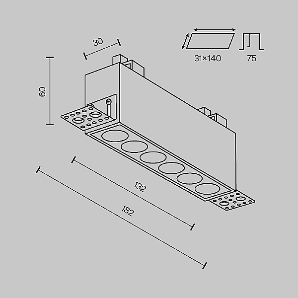Встраиваемый светильник Points DL065-12W3-6K-TRS-W