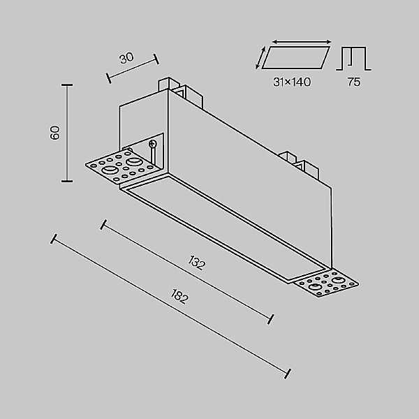Встраиваемый светильник Basis DL066-12W3-6K-TRS-W