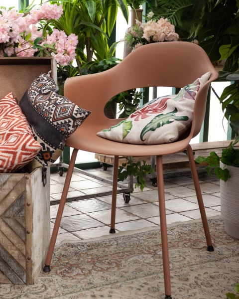 Стул пластиковый Lady SL-7018K brown 90491