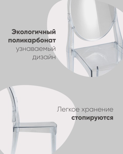Обеденный стул Victoria Ghost XH-8071 smoke