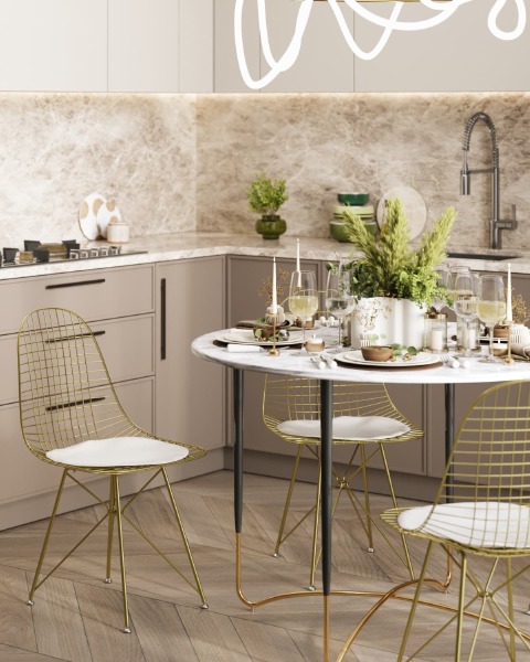 Обеденный стул Eiffel AFR-18B-P1 GL/WH