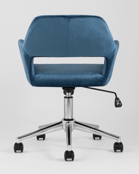 Кресло офисное ROSS ROSS CHROME VELVET DARK BLUE