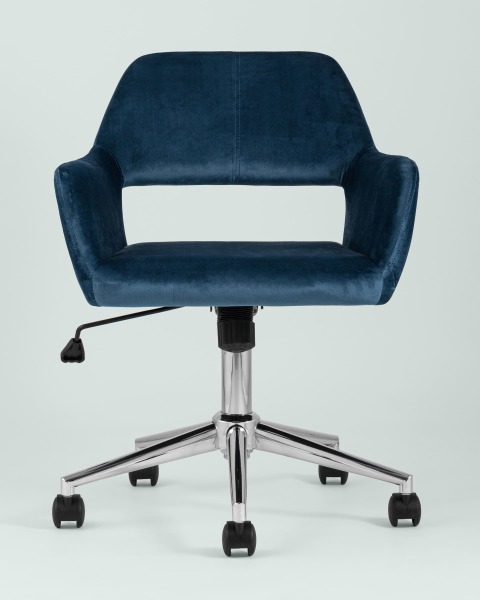 Кресло офисное ROSS ROSS CHROME VELVET DARK BLUE