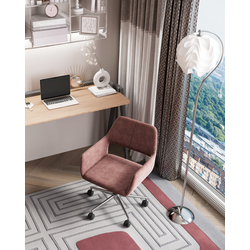 Кресло офисное ROSS ROSS CHROME VELVET ROSE