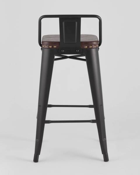 Полубарный стул Tolix Soft LF626A MATTE BLACK 3474+PU7005