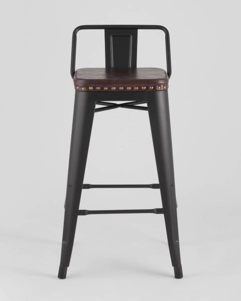 Полубарный стул Tolix Soft LF626A MATTE BLACK 3474+PU7005