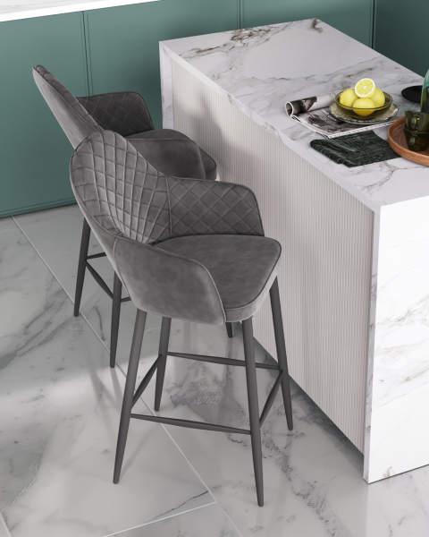 Полубарный стул Венера диамант MC16-2YSC VELVET HLR-21 DUAL