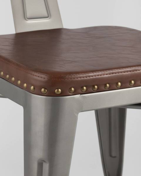 Обеденный стул Tolix Arms Soft LF718H GREY 7083+PU7002