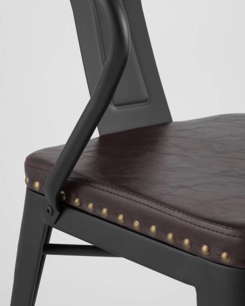 Обеденный стул Tolix Arms Soft LF718H MATTE BLACK 3474+PU7005