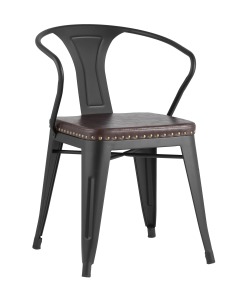 Обеденный стул Tolix Arms Soft LF718H MATTE BLACK 3474+PU7005