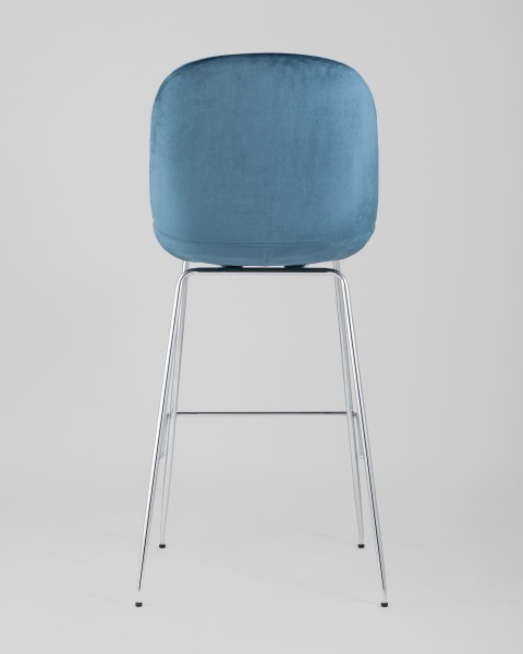 Барный стул Beetle 8329C VELVET BLUE CH/L