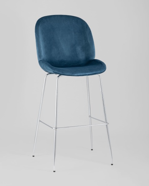 Барный стул Beetle 8329C VELVET BLUE CH/L
