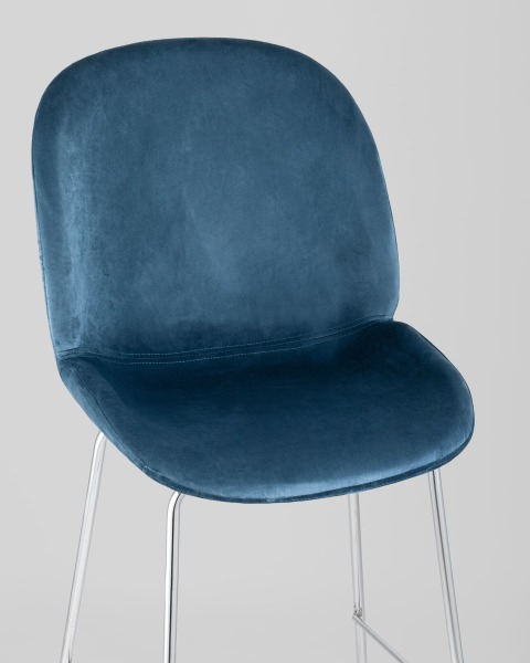 Барный стул Beetle 8329C VELVET BLUE CH/L
