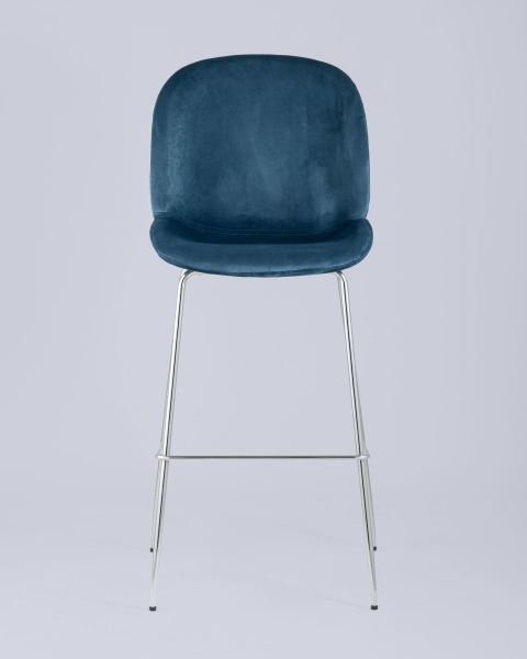 Барный стул Beetle 8329C VELVET BLUE CH/L