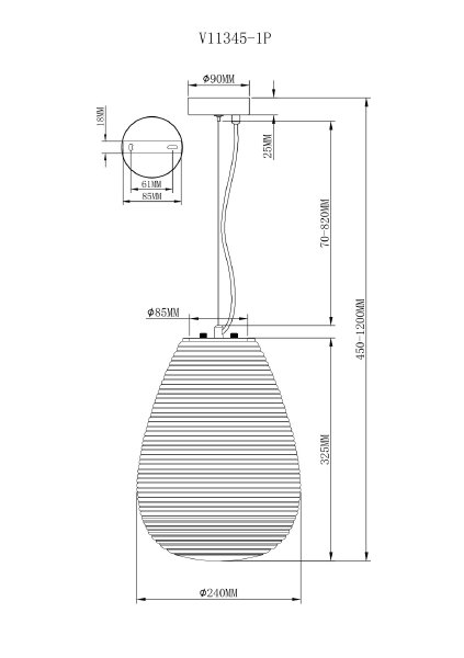 Светильник подвесной Arden V11345-1P
