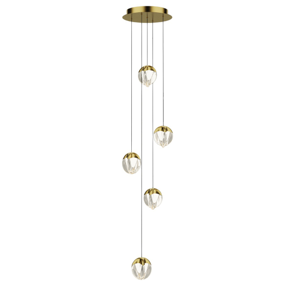 Светильник подвесной MD24001033 MD24001033-5A gold/clear