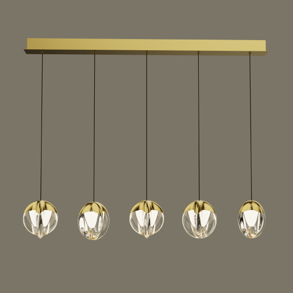 Светильник подвесной MD24001033 MD24001033-5B gold/clear