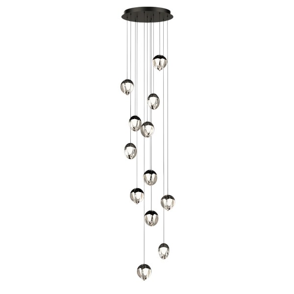 Люстра каскадная MD24001033 MD24001033-12A black/clear
