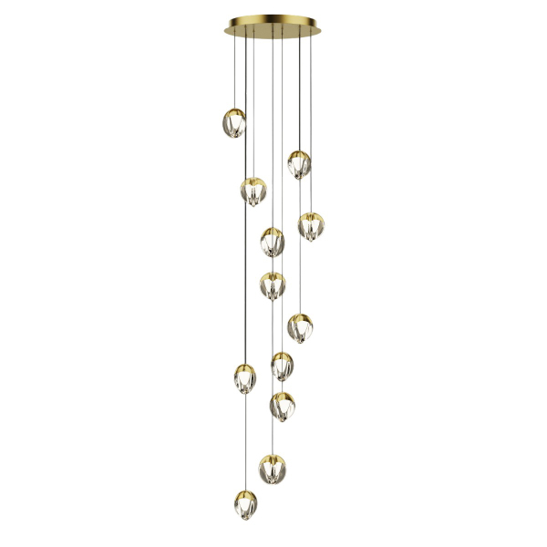 Люстра каскадная MD24001033 MD24001033-12A gold/clear