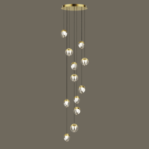 Люстра каскадная MD24001033 MD24001033-12A gold/clear
