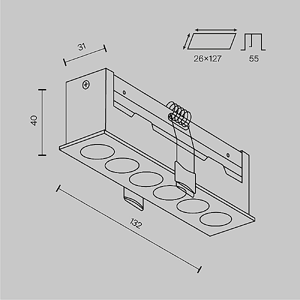 Встраиваемый светильник Points DL065-12W3-6K-B