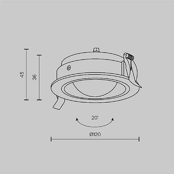 Встраиваемый светильник Lens DL105-12W4K-B