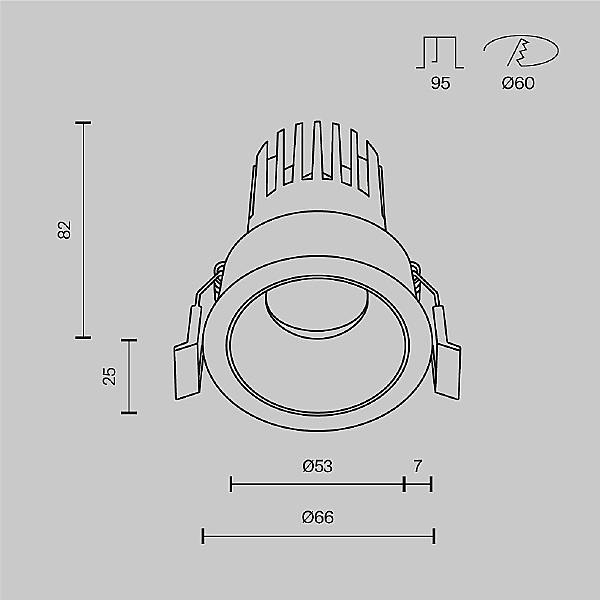 Встраиваемый светильник Dip DL115-10W-4K-W