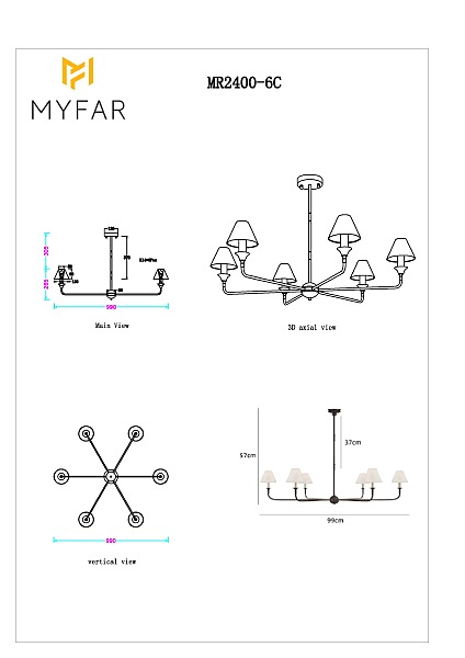 Потолочная люстра Leon MR2400-6C
