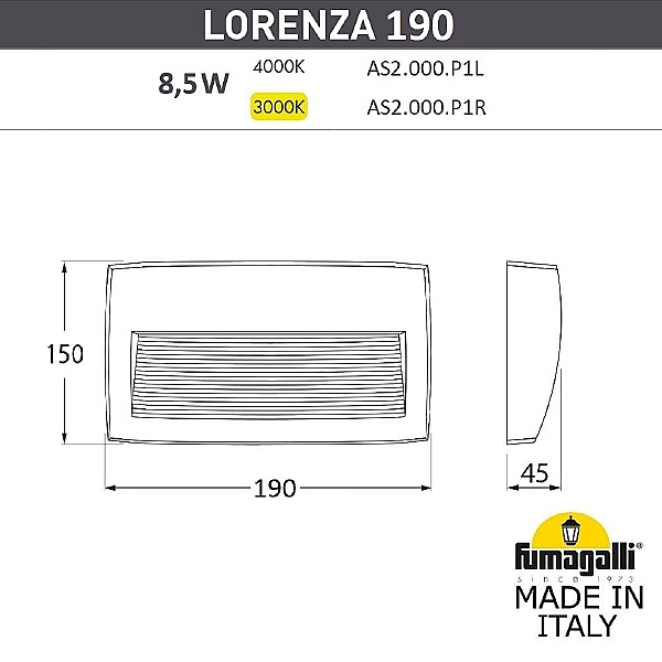 Подсветка для ступеней Lorenza AS2.000.000.BXK1L