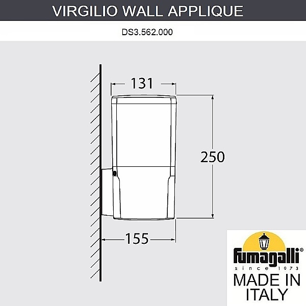Уличный настенный светильник Virgilio DS3.562.000.LYF1R